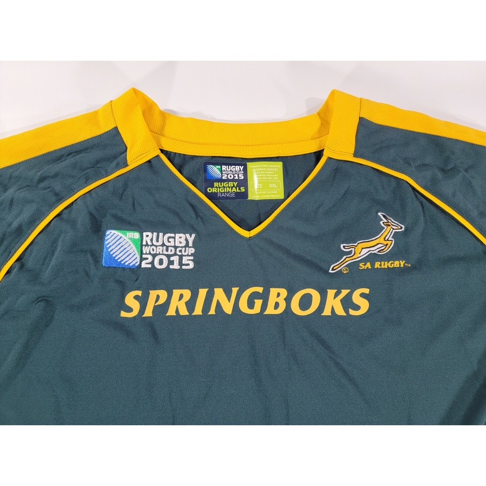 South Africa SA Rugby Youth‎ XXL Home Embroider Jersey Springboks World Cup 2015 - Picture 2 of 9
